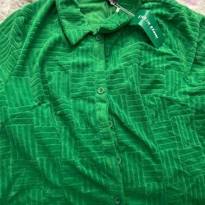 SHEIN Green Textured Women’s Beach Romper